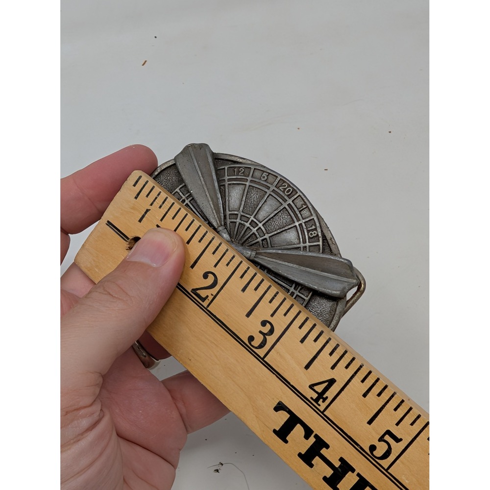 Vintage 1984 Bergamot Brass Works Darts Dartboard Belt Buckle Made in USA A150 - Picture 6 of 8